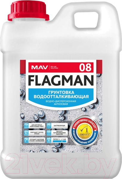 Изображение товара Грунтовка MAV Flagman ВД-АК-08 (2л, бесцветный)
