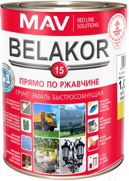 Изображение товара Грунт-эмаль MAV Belakor 15 Ral 1023 (1л, матовый желтый)