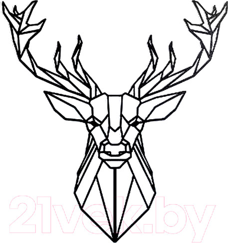 Изображение товара Декор настенный Arthata Лесной олень 60x60-B / 073-1 (черный)