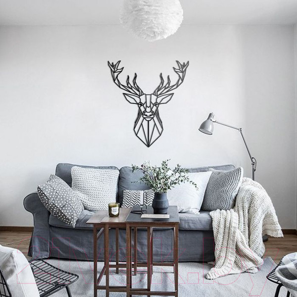 Изображение товара Декор настенный Arthata Лесной олень 60x60-B / 073-1 (черный)