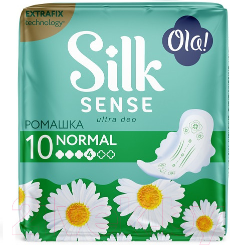 Изображение товара Прокладки гигиенические Ola! Ultra Normal Silk Sense Ромашка Ультратонкие ароматические (10шт)