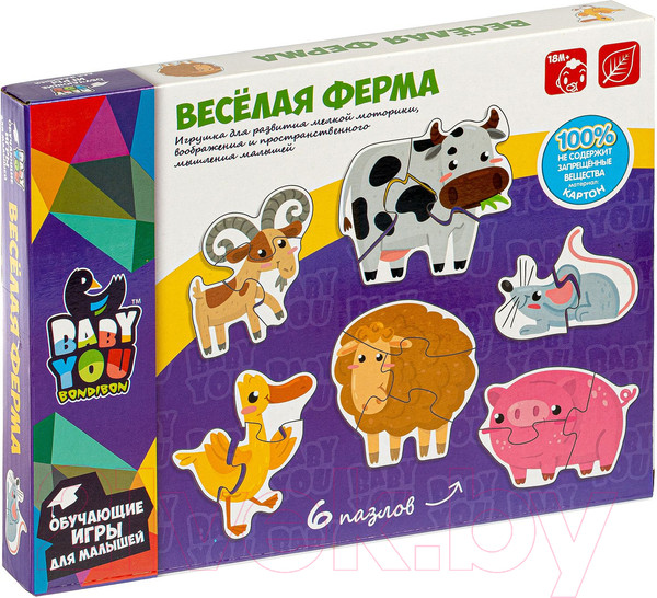Изображение товара Набор пазлов Bondibon Веселая ферма / ВВ4825