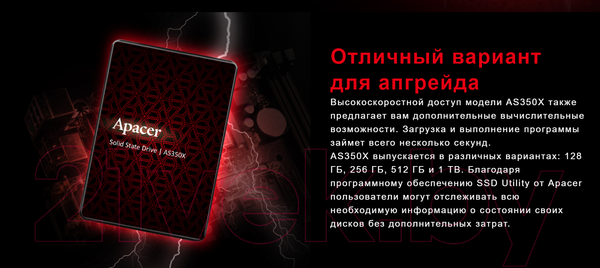Изображение товара SSD диск Apacer Panther AS350X 128GB (AP128GAS350XR-1)