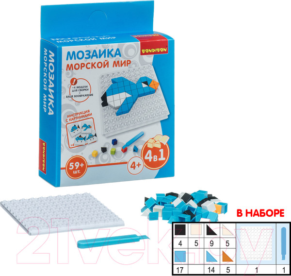 Изображение товара Развивающая игрушка Bondibon Мозаика. Морской мир / ВВ4424