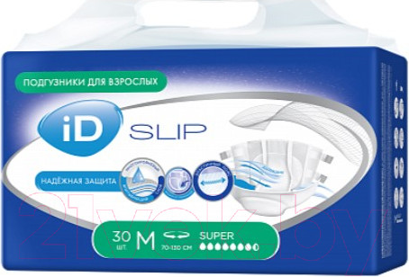 Изображение товара Подгузники для взрослых ID Slip (M, 30шт)