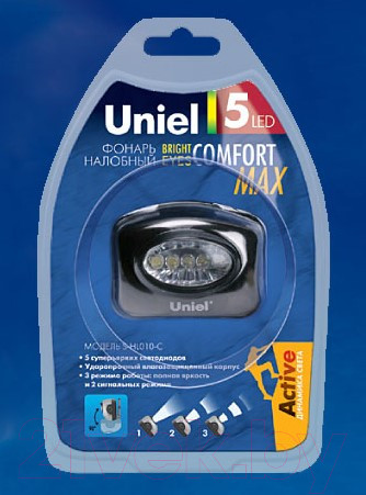 Изображение товара Фонарь Uniel Gun Metal S-HL010-C / 03211