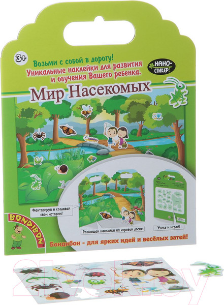 Изображение товара Набор наклеек Bondibon Нано-стикер. Мир насекомых / ВВ1375