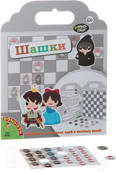Изображение товара Развивающая игра Bondibon Нано-стикер. Шашки / ВВ1384