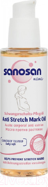 Изображение товара Косметическое масло для мам Sanosan От рястяжек / 40894010 (100мл)