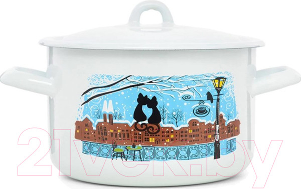 Изображение товара Кастрюля ЭСТЕТ Коты на крыше / ЭТ-72826