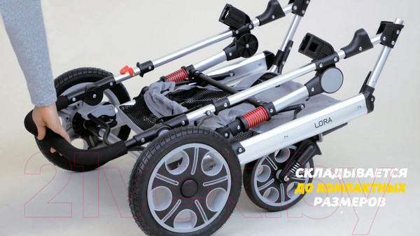 Изображение товара Детская универсальная коляска Lorelli Lora 2 в 1 Luxe Red Elephants / 10021272187