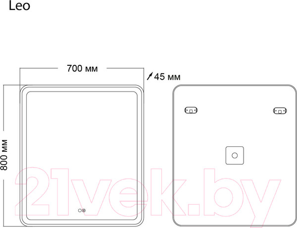 Изображение товара Зеркало Grossman Leo LED / 167080 (с сенсорным выключателем)