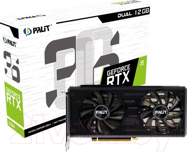 Изображение товара Видеокарта Palit RTX 3060 Dual 12GB (NE63060019K9-190AD)