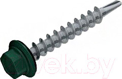 Изображение товара Саморез Starfix Кровельный по металлу 5.5х25 шайба с прокл. PT3 / SM-31057-4500 (4500шт, оцинкованный, RAL 6005 темно-зеленый)