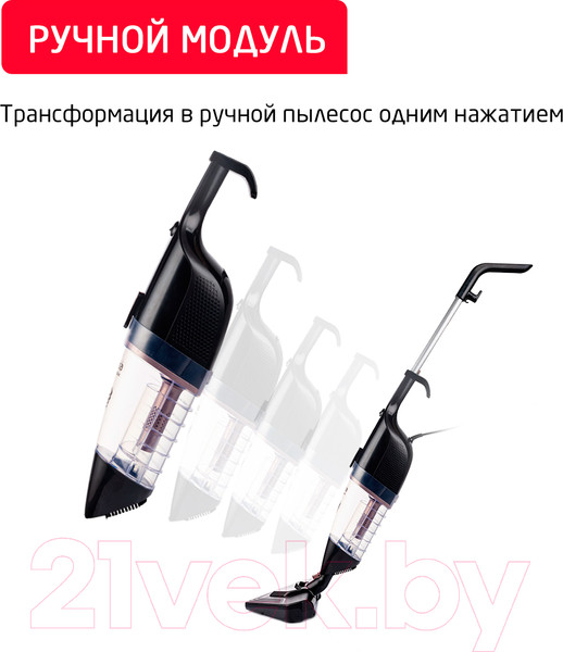 Изображение товара Вертикальный пылесос Arnica Klik Klak ET13331 (черный/розовый)