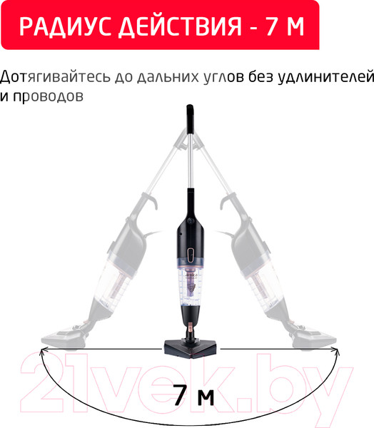 Изображение товара Вертикальный пылесос Arnica Klik Klak ET13331 (черный/розовый)