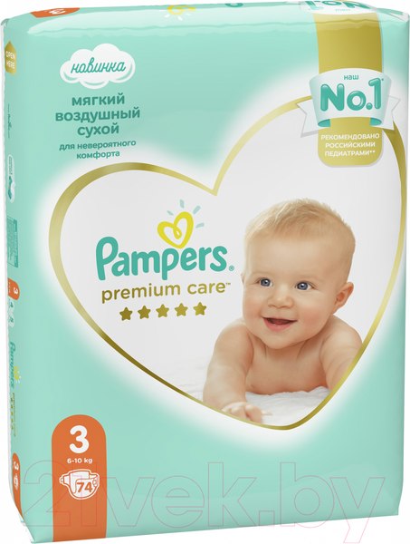 Изображение товара Подгузники детские Pampers Premium Care 3 Midi (74шт)