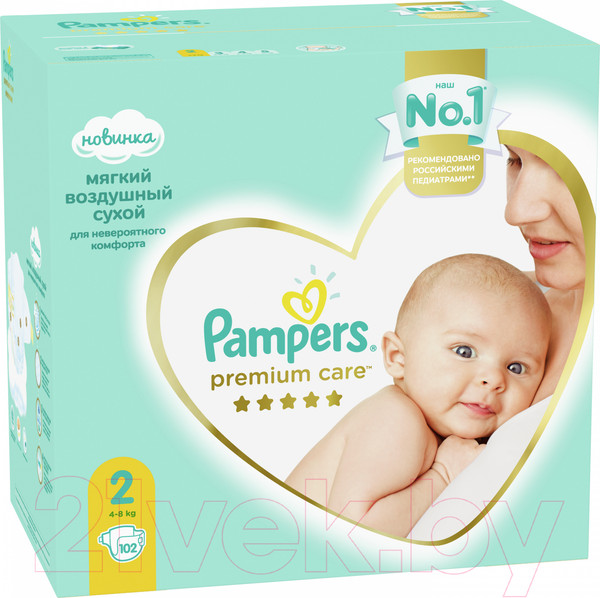Изображение товара Подгузники детские Pampers Premium Care 2 Mini (102шт)