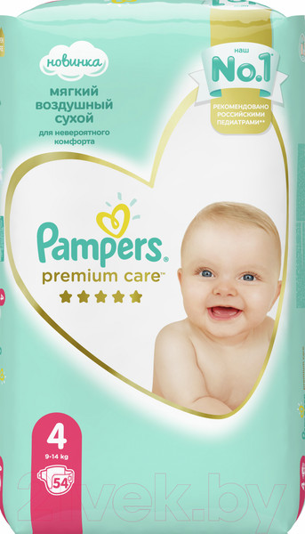 Изображение товара Подгузники детские Pampers Premium Care 4 Maxi (54шт)