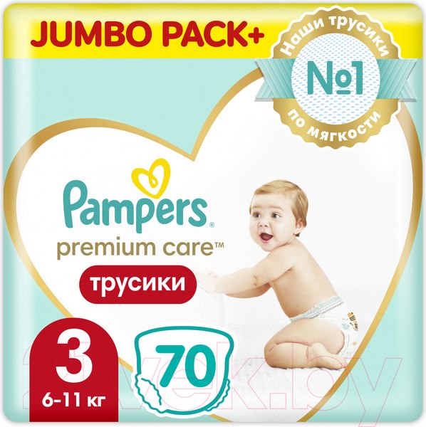 Изображение товара Подгузники-трусики детские Pampers Premium Care 3 Midi (70шт)