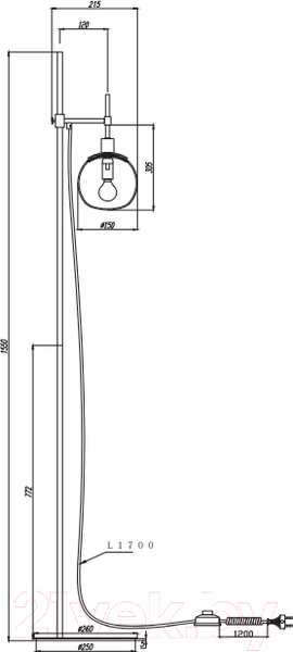 Изображение товара Торшер Maytoni Erich MOD221-FL-01-G