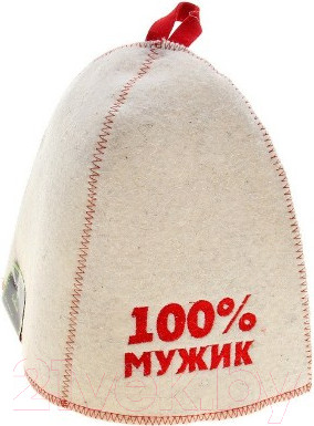 Изображение товара Шапка для бани Главбаня 100% мужик / Б40307 (белый)