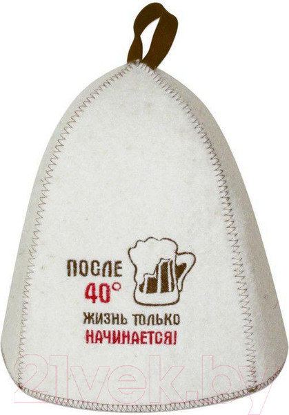 Изображение товара Шапка для бани Главбаня После 40 / Б40301 (белый)