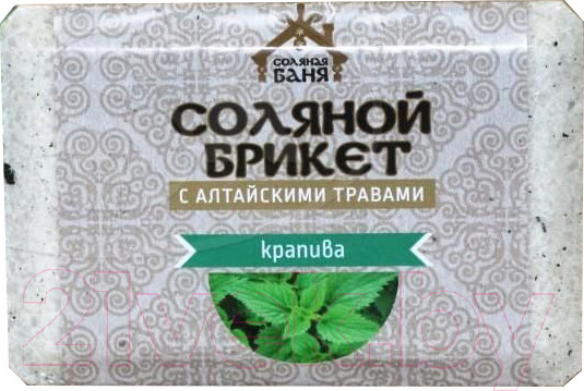Изображение товара Соляной брикет для бани Соляная баня С алтайскими травами и крапивой