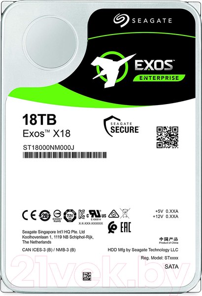Изображение товара Жесткий диск Seagate Exos X18 18TB (ST18000NM000J)