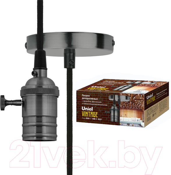 Изображение товара Электропатрон Fametto Vintage Pearl Black DLC-V-S24K/E27 TS/1M/BL / UL-00004501