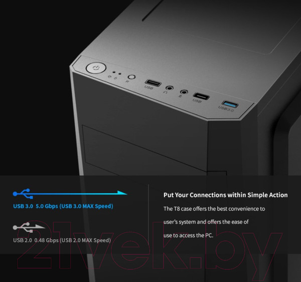 Изображение товара Корпус для компьютера Zalman T8 (черный)