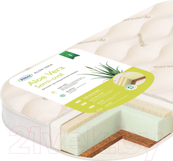 Изображение товара Матрас в кроватку Plitex Aloe Vera Semi-Oval / АВ-20/2