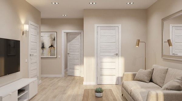 Изображение товара Дверь межкомнатная Юни Амати 01 60x200 (сканди классик/стекло белое)