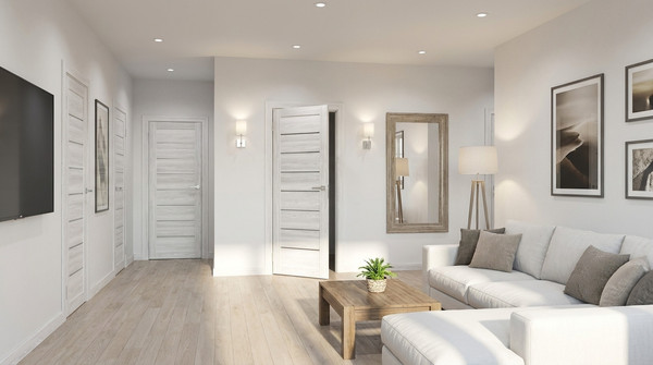 Изображение товара Дверь межкомнатная Юни Амати 01 60x200 (сканди классик/стекло белое)