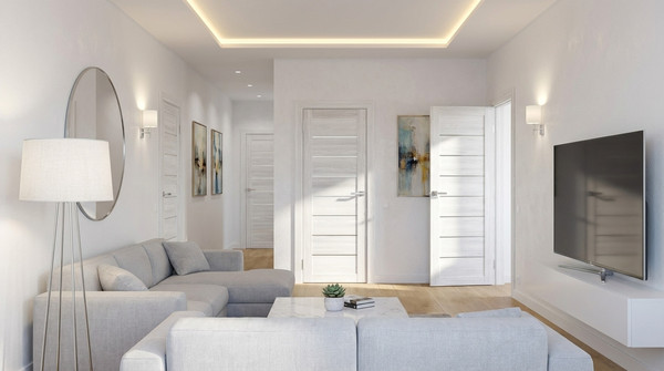 Изображение товара Дверь межкомнатная Юни Амати 01 80x200 (сканди классик/стекло белое))