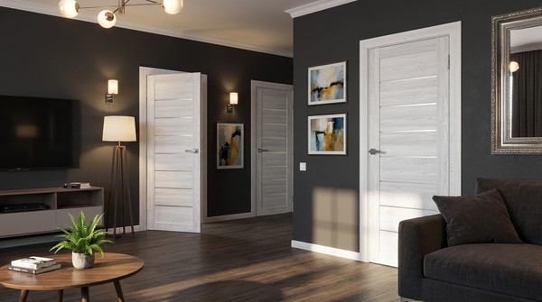 Изображение товара Дверь межкомнатная Юни Амати 01 90x200 (сканди классик/стекло белое)