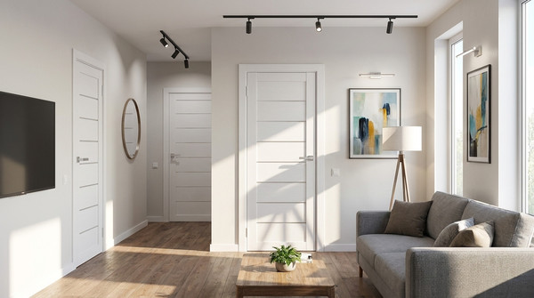 Изображение товара Дверь межкомнатная Юни Амати 01 80x200 (бьянко/стекло белое)