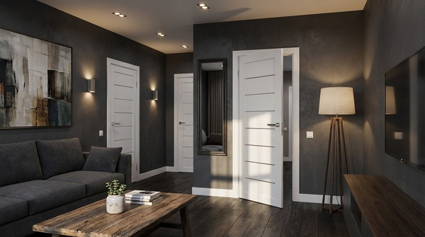 Изображение товара Дверь межкомнатная Юни Амати 01 90x200 (бьянко/стекло белое)