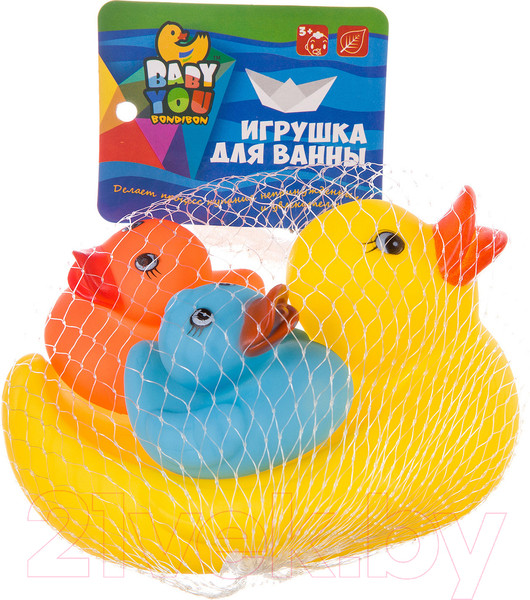 Изображение товара Набор игрушек для ванной Bondibon Утка с утятами / ВВ2758 (3шт)