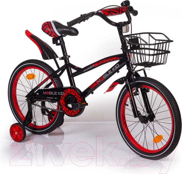 Изображение товара Детский велосипед Mobile Kid Slender 18 (черный/красный)