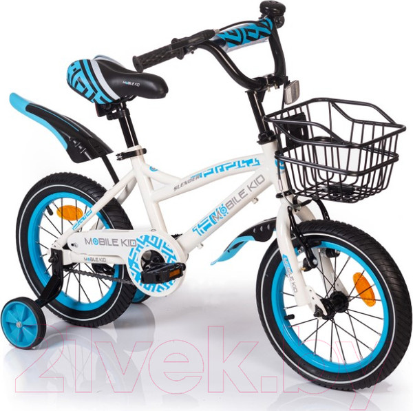 Изображение товара Детский велосипед Mobile Kid Slender 14 (белый/голубой)