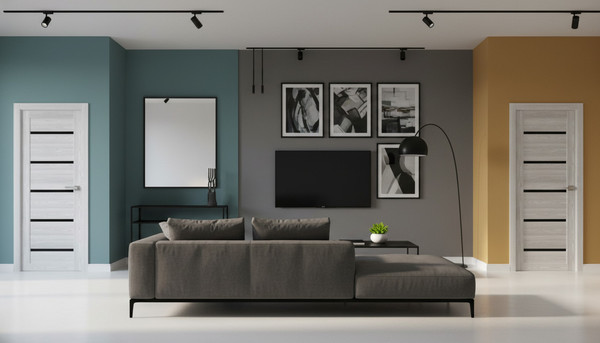 Изображение товара Дверь межкомнатная Юни Амати 01М 90x200 (черное стекло/сканди классик)