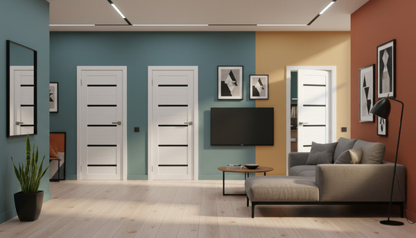 Изображение товара Дверь межкомнатная Юни Амати 01М 70x200 (черное стекло/бьянко)