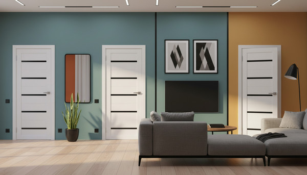 Изображение товара Дверь межкомнатная Юни Амати 01М 90x200 (черное стекло/бьянко)