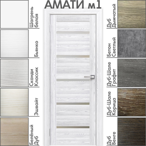 Изображение товара Дверь межкомнатная Юни Амати 01М 70x200 (белое стекло/бьянко)