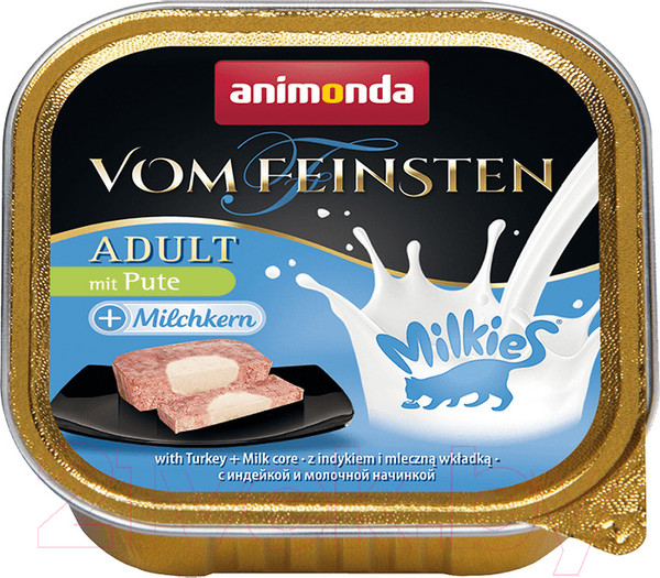 Изображение товара Влажный корм для кошек Animonda Vom Feinsten Adult Milkies индейка и молочная начинка / 83112 (100г)
