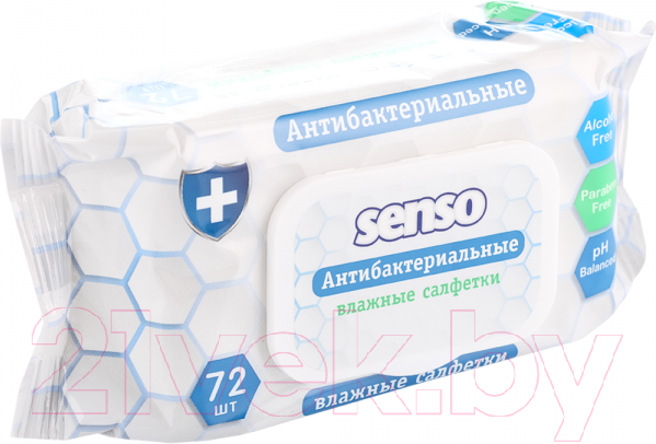 Изображение товара Влажные салфетки Senso Антибактериальные  (72шт)