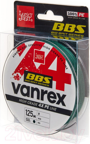 Изображение товара Леска плетеная Lucky John Vanrex BBS X4 Braid Moss Green 125/037 / LJ4114-037