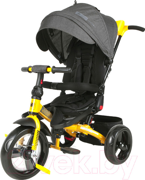 Изображение товара Трехколесный велосипед с ручкой Lorelli Jaguar Eva Black Yellow / 10050292101