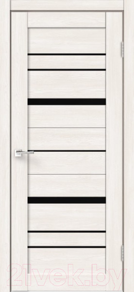 Изображение товара Дверь межкомнатная Velldoris Eco Flex City 2 90x200 (дуб бьянко/лакобель черный)